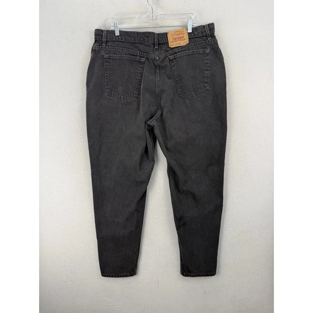 Vintage‎ Levis 522 Jeans Women's Sz 22 Med Black Tapered Fit High Rise USA 90s